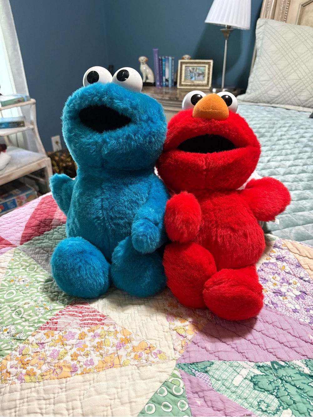 Vintage 90’s Cookie Monster & Elmo Duo - Red Elmo, Blue Cookie Monster